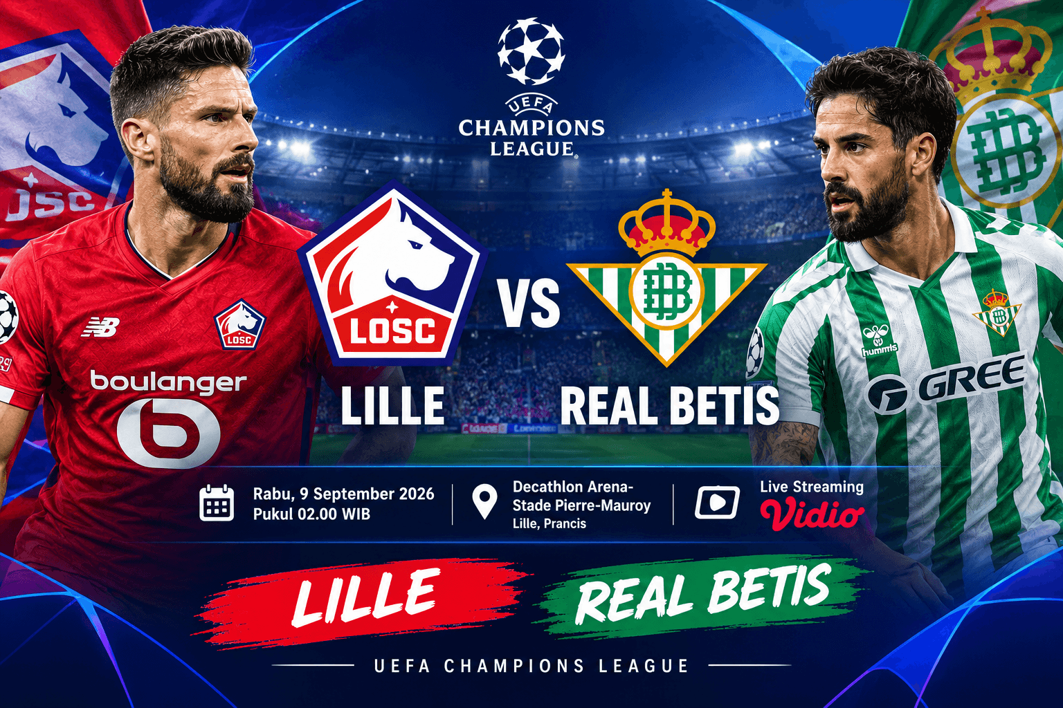 Prediksi Skor Lille vs Real Betis: Duel Ketat Perebutan Tiga Poin Perdana, Siapa Menang?