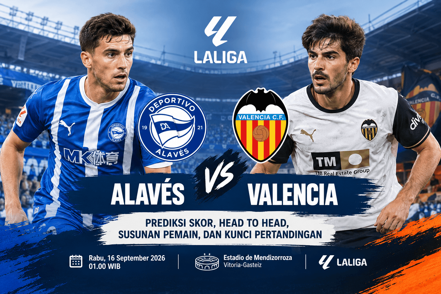 Prediksi Skor Alaves vs Valencia di LaLiga 2026/2027: Duel Dua Tim dengan Nasib Berbeda