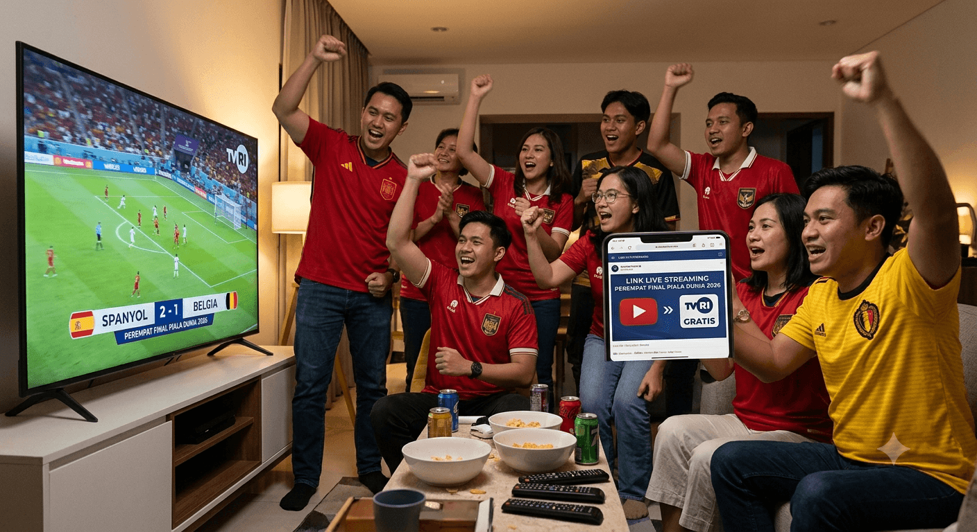 Live Score Full Time Spanyol 2-1 Belgia: Berikut Cara Nonton Gratis di TVRI dan Link Live Streaming Perempat Final Piala Dunia 2026