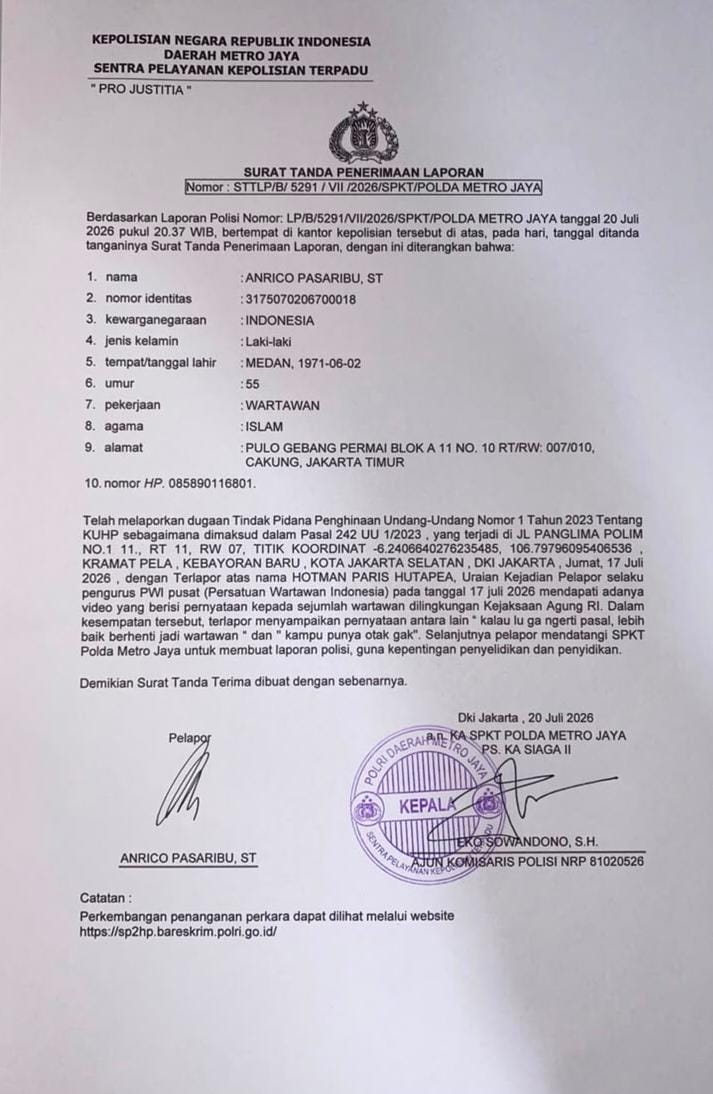 Polda Metro Jaya Benarkan Laporan PWI terhadap Hotman Paris atas Dugaan Penghinaan Wartawan