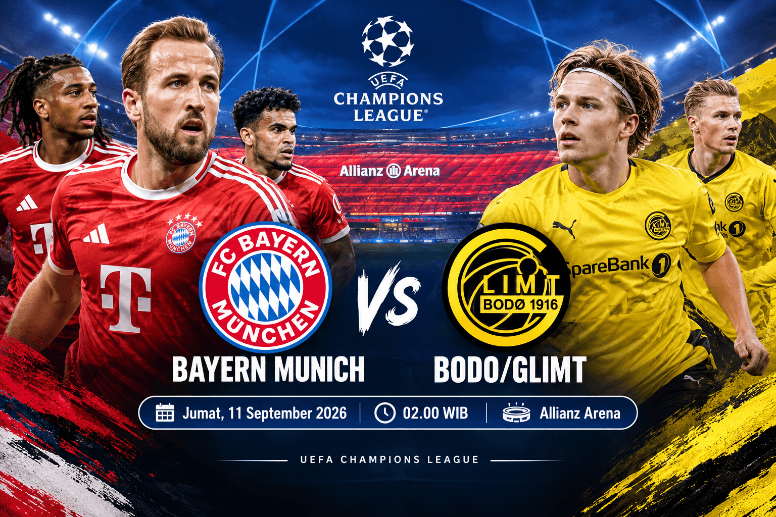 Prediksi Skor Bayern Munchen vs Bodo/Glimt 11 September di Liga Champions 2026/2027: Misi Awal Sang Raksasa